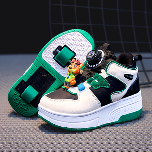 官网C&K男童暴走鞋春季2026新款儿童双轮爆走鞋可收缩自动轮滑鞋