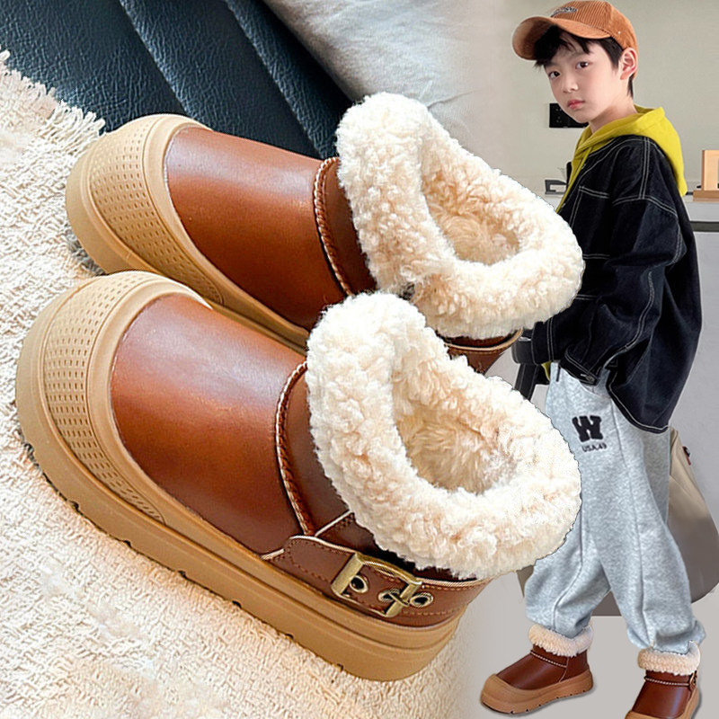 官网C&K男童加厚保暖皮靴2025新款冬季加绒儿童棉靴男孩雪地短靴,童鞋/婴儿鞋/亲子鞋,棉靴,淘宝优惠券,粉丝福利购,淘宝优惠卷