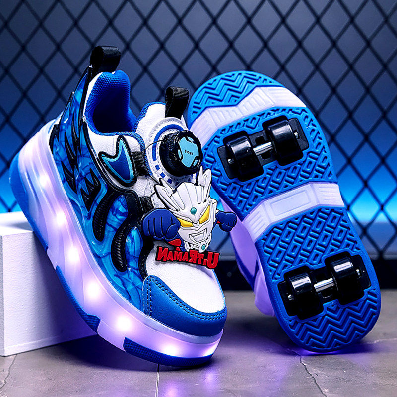 官网C&K男童暴走鞋春季2026新款四轮隐形溜冰鞋儿童运动滑轮鞋子