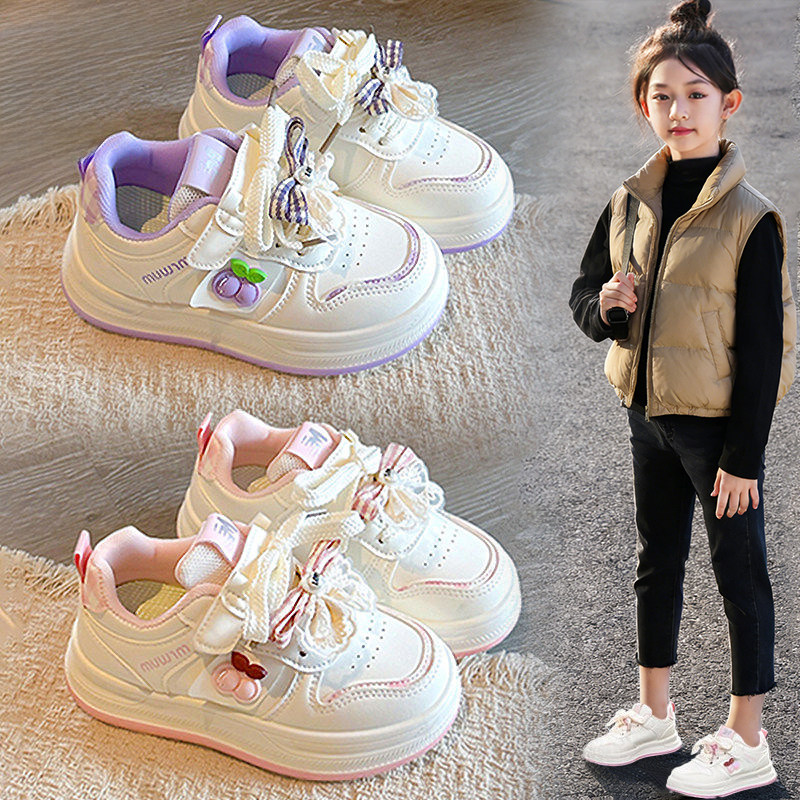 官网C&K女童鞋子板鞋2026新款冬季轻便儿童软底运动小白鞋女孩潮