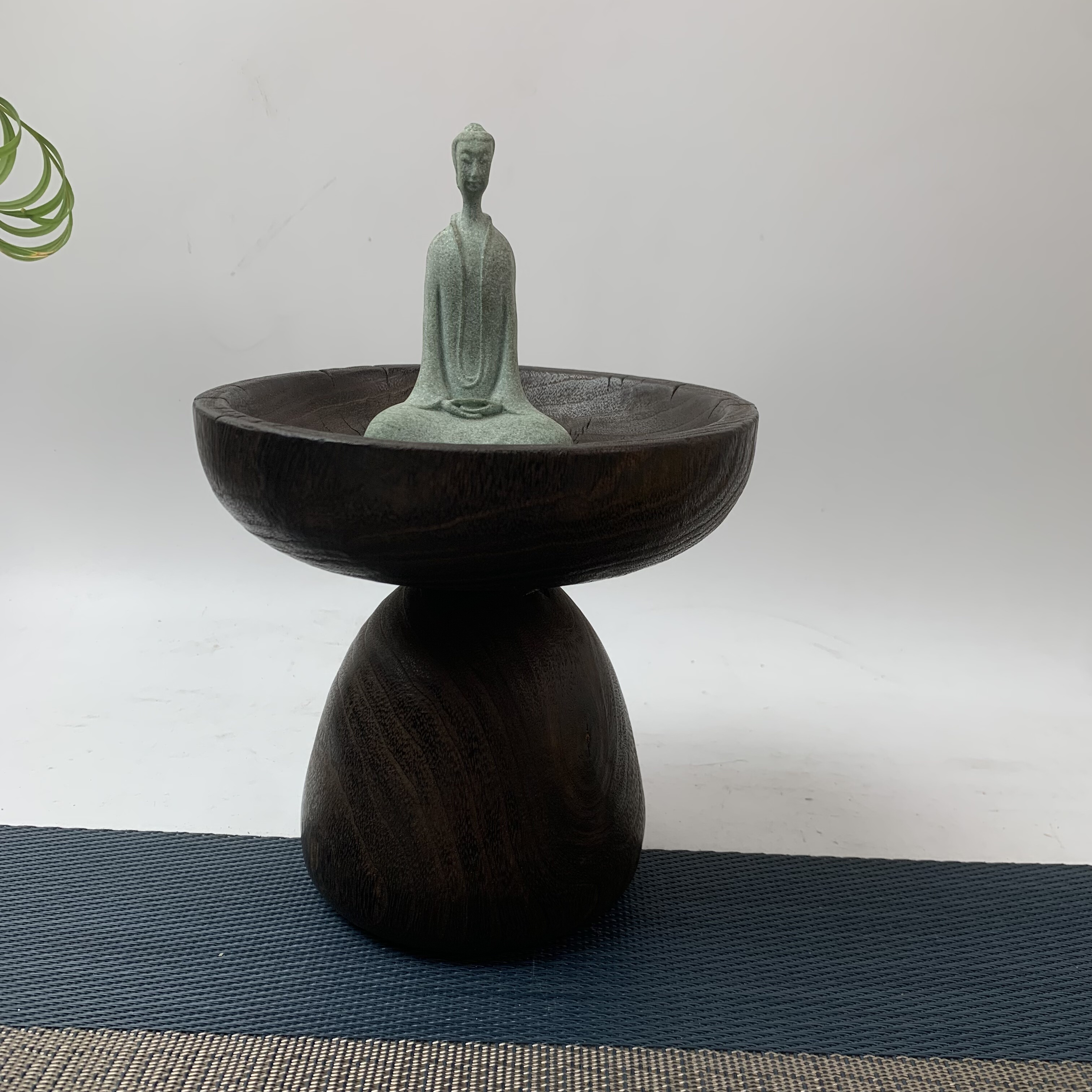 纯天然佛手瓜盘实木高脚托盘摆件高脚设计佛手柑水果装饰品