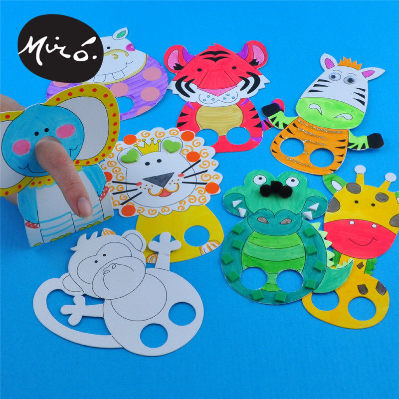 动物手指偶创意儿童幼儿园美术绘画游戏活动手工diy制作材料精品