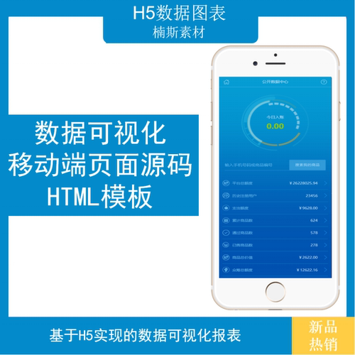 数据可视化模板H5移动端页面源码html前端数据报表统计可视化看板