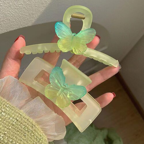 赛诺绿色系蝴蝶结抓夹