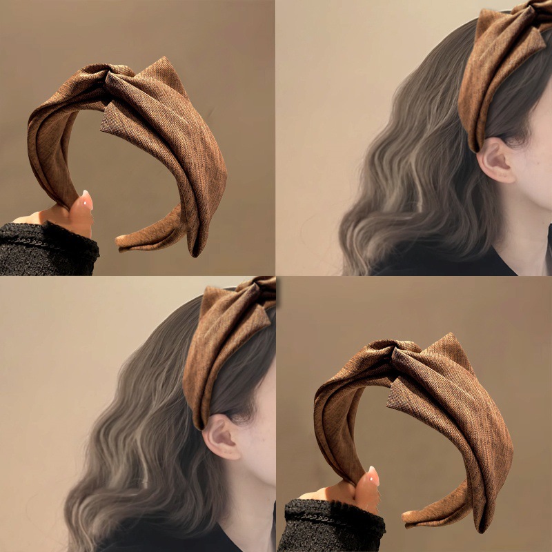 新款宽边发箍针织高颅顶百搭头箍女洗脸高级感复古发带头饰发饰