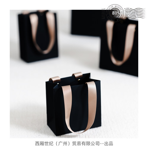 伴手礼礼品袋送礼纯黑小纸袋