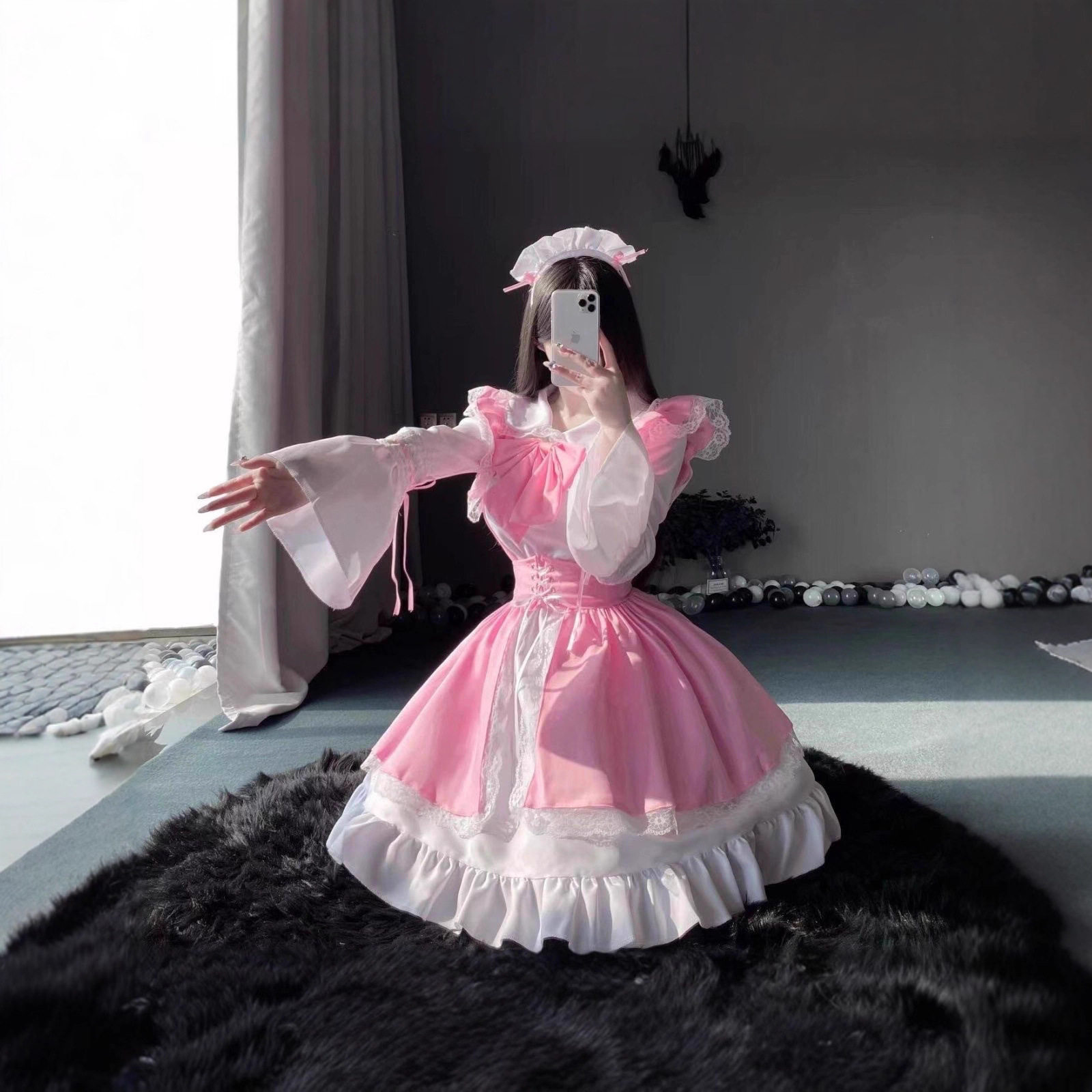 大码cos甜美女仆洛丽塔连衣裙