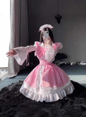 大码cos甜美女仆洛丽塔连衣裙