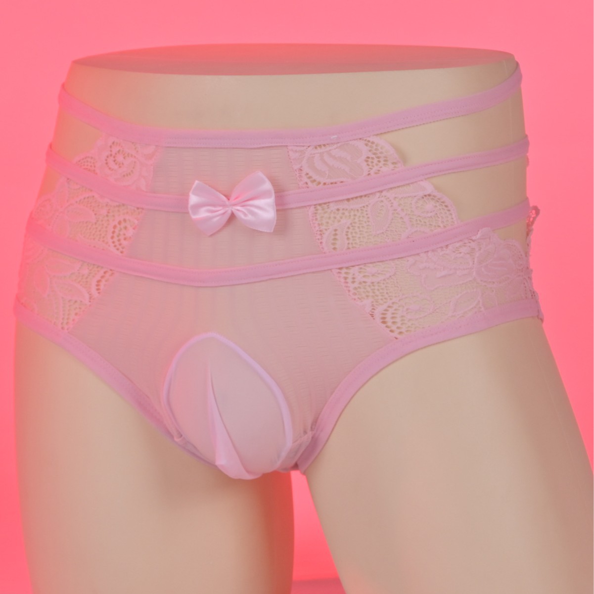 芒狐男士蕾丝透气三角高腰套