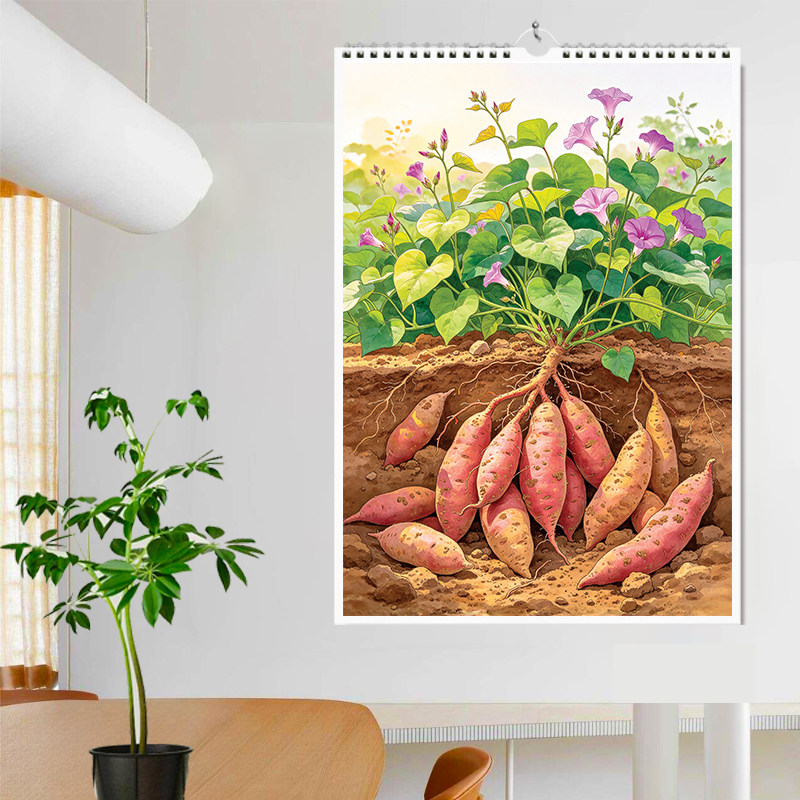 2027年挂历花花果果日历新款创意家用定制挂墙北欧风月历年历