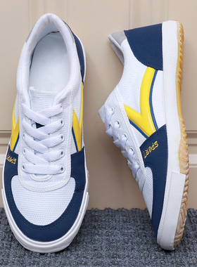 乒乓球鞋运动鞋男女训练鞋牛筋底防滑耐磨轻便帆布鞋中学体考专用