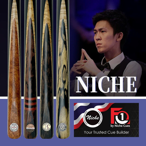 Niche台球杆泰国进口职业手工斯诺克白蜡木小头杆中式八球杆黑八