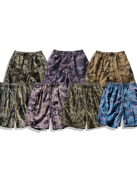 潮牌美式户外速干短裤男女同款迷彩休闲短款户外运动跑步短裤迷彩