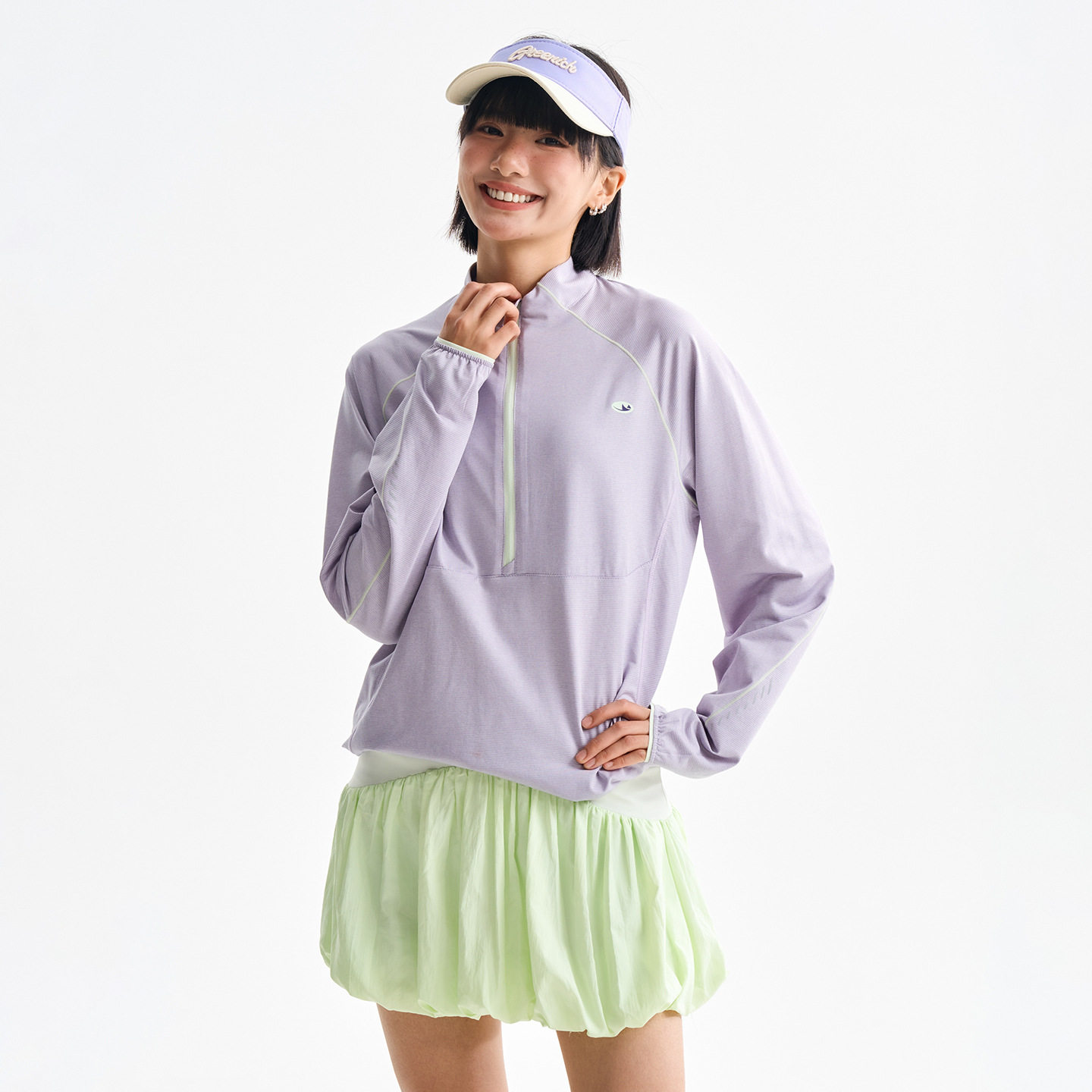 户外运动速干长袖T恤运动风半拉链立领轻量化运动长T潮牌男女款