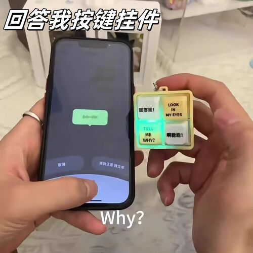 回答我按键挂件玩具发光语音钥匙