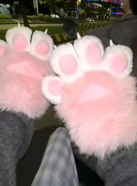 猫爪手套毛绒绒吱吱叫发声兽爪