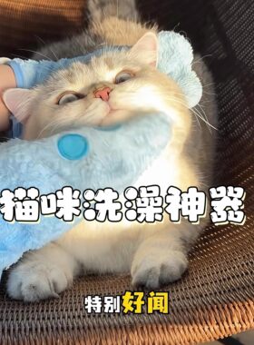 猫咪洗澡毛巾防应激宠物专用清洁