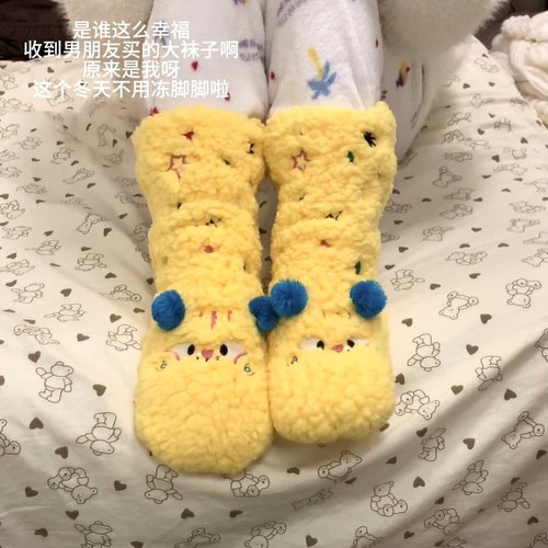 毛绒地板袜秋冬款加厚保暖儿童