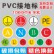 接地标识贴纸电力机械圆形标贴地线电源线电工电气三相配电箱柜相位火线零线接地NABCPE贴纸设备安全标示定制