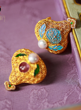 衣锦媚行复古宫廷镀金钱袋子吊坠