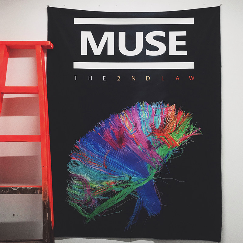 muse乐队摇滚风音乐黑色挂布酒吧卧室改造墙壁装饰直播背景布定制