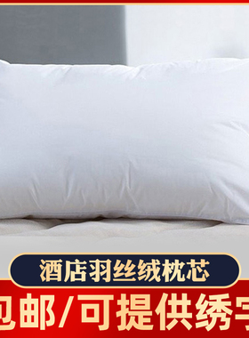 酒店宾馆羽丝绒枕芯床上用品枕头48×74单人白色清仓十件包邮