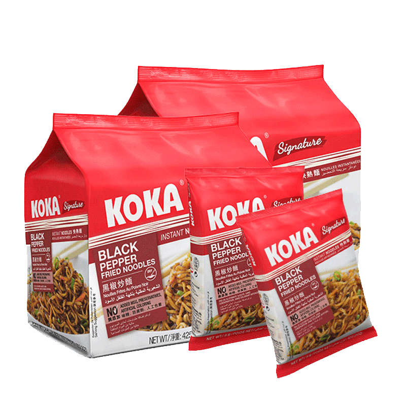 黑椒新加坡袋装炒面koka