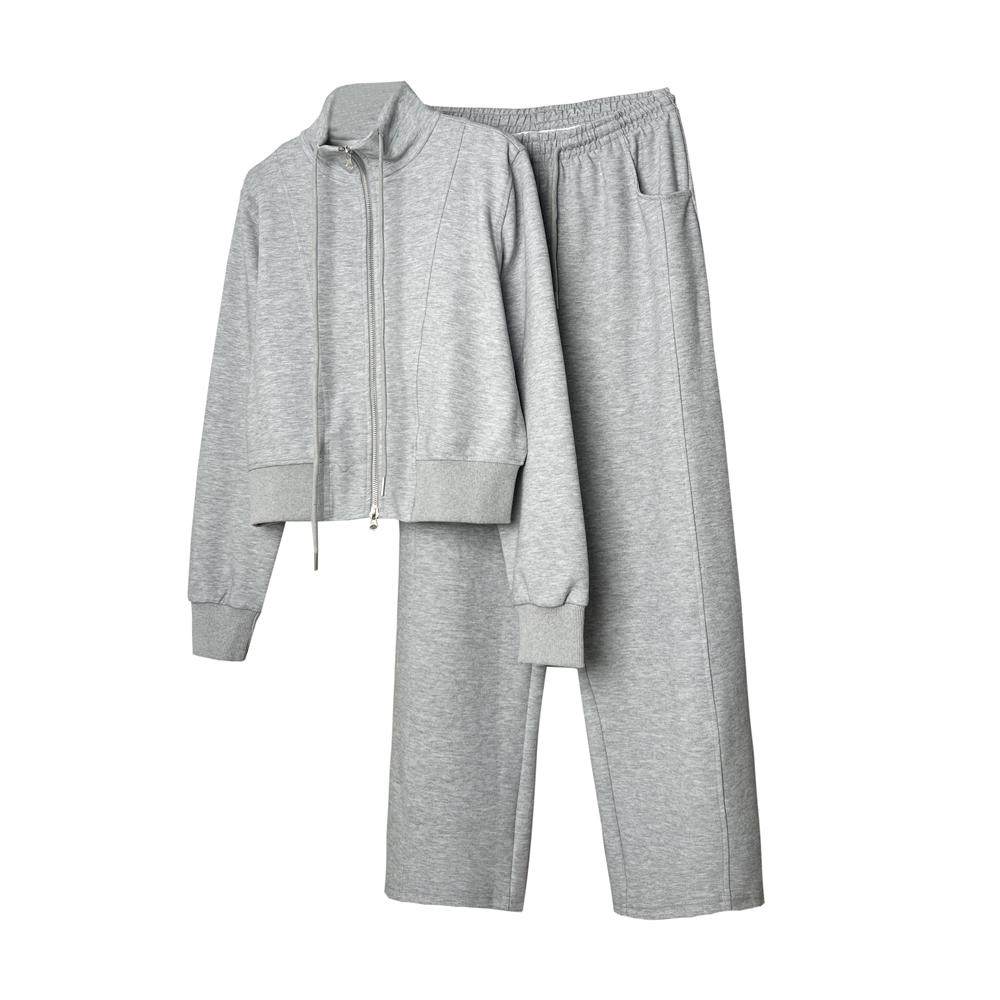 设计感小众秋装2024新款休闲两件套懒人套装立领拉链卫衣+休闲裤,女装/女士精品,休闲运动套装,淘宝优惠券,粉丝福利购,淘宝优惠卷