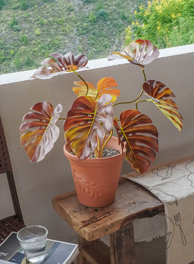 仿真绿植龟背竹小盆栽