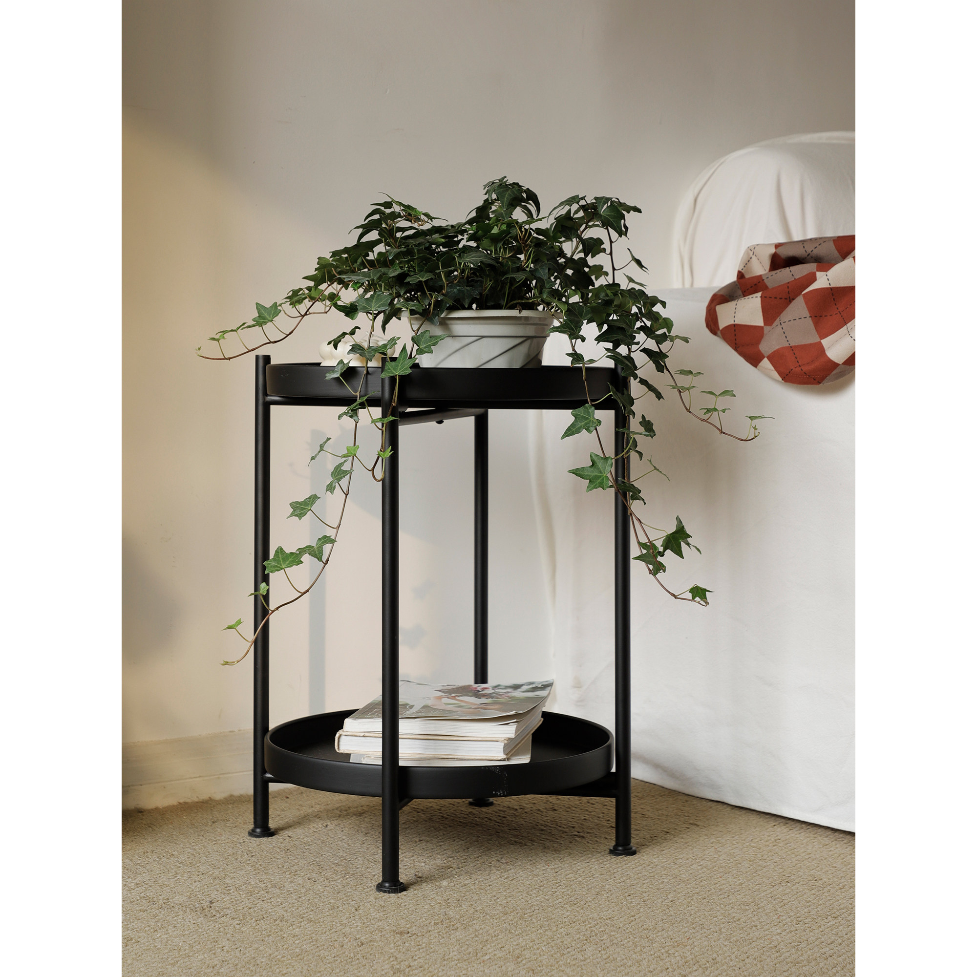 Na家花房北欧ins风铁艺花架家居摆件沙发卧室小边几双层置物架子,住宅家具,花架/花几,淘宝优惠券,粉丝福利购,淘宝优惠卷