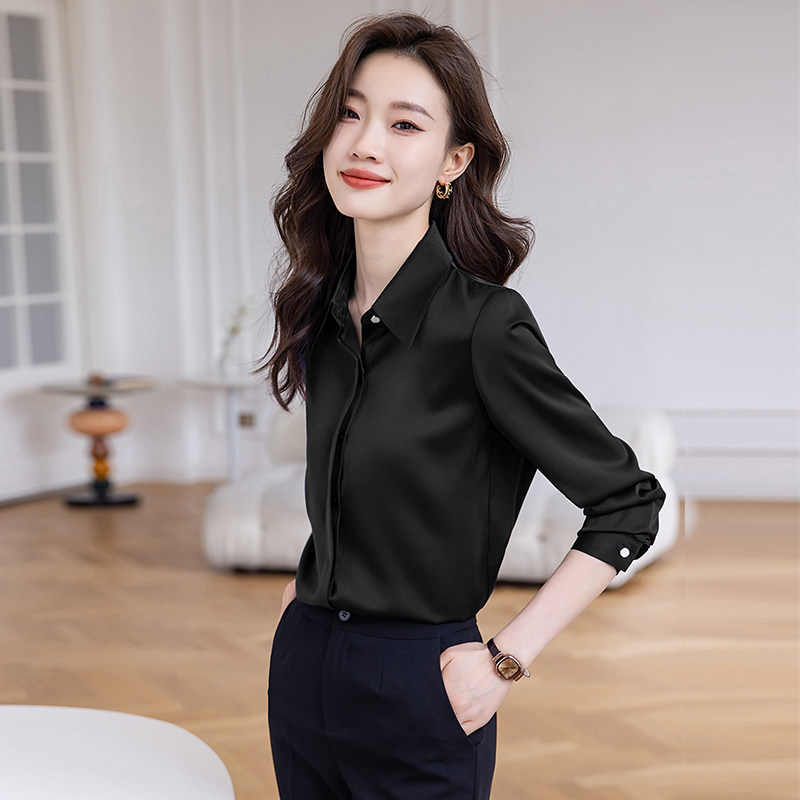 黑色衬衫上衣女2026新款气质轻奢高级感雪纺白衬衣爆款上班服套装