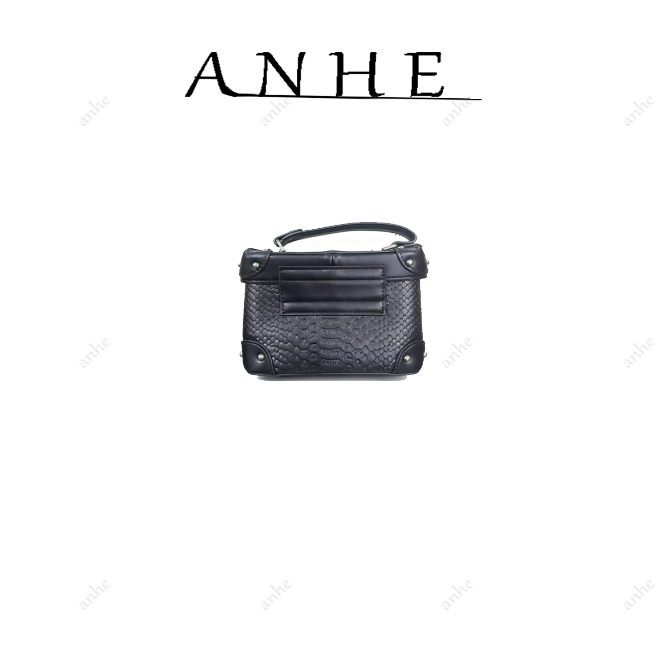 安合甄选-高定真皮包-15cm-YS-X550013-手提盒-黑-阳