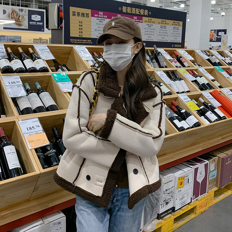 现货双十二皮毛一体短款外套女185-9987-P165-K248,女装短外套,浙宝185