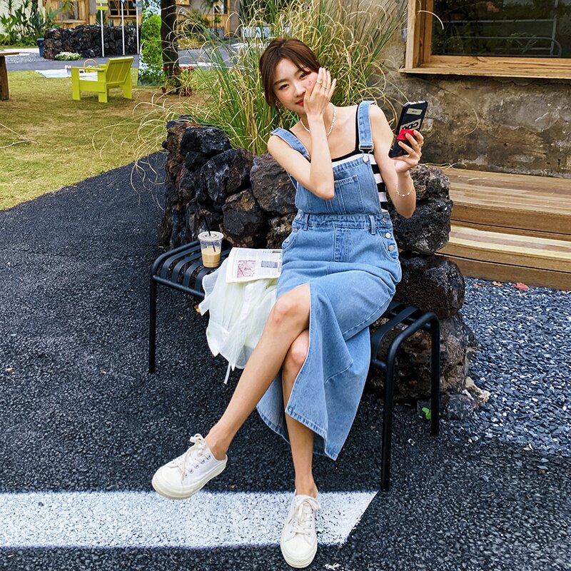 现货夏季减龄牛仔背带裙连衣裙317-MY8866-P95-K148,女装连衣裙,浙宝185