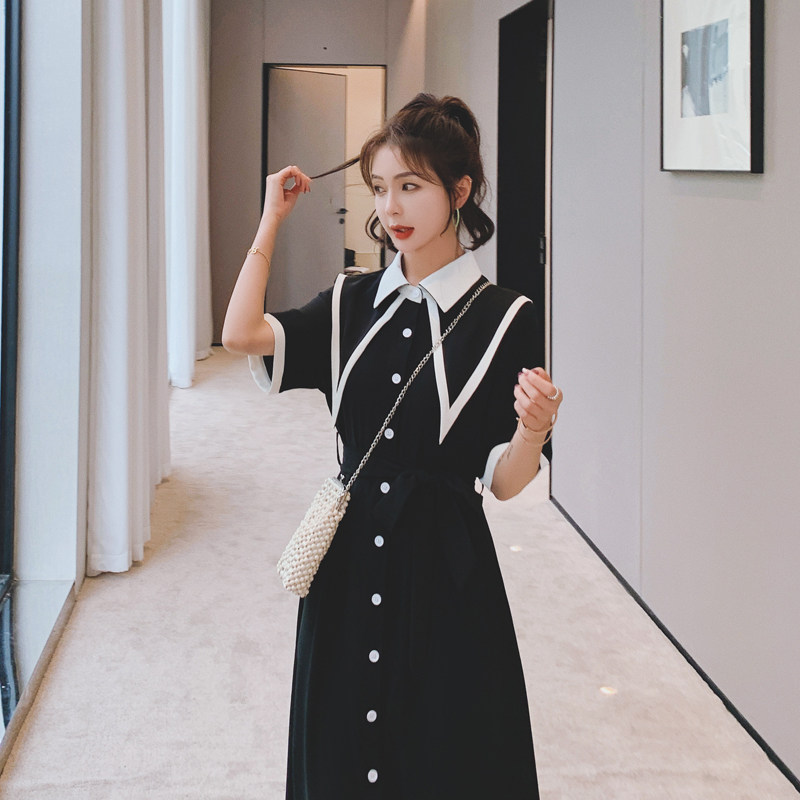 现货数据炒鸡好黑白拼不褪色连衣裙317-MY8888-P105-K158,女装连衣裙,浙宝185