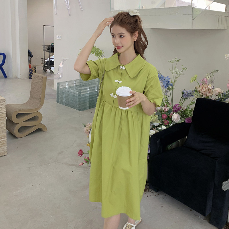现货夏装短袖牛油果绿连衣裙女185-MY8899-P95-K148,女装连衣裙,浙宝185