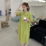 现货夏装短袖牛油果绿连衣裙女185-MY8899-P95-K148，女装连衣裙，浙宝185