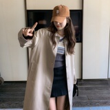 经典卡其色风衣外套女中长款2024秋季新款韩版宽松气质设计感大衣，女装风衣，浙宝185