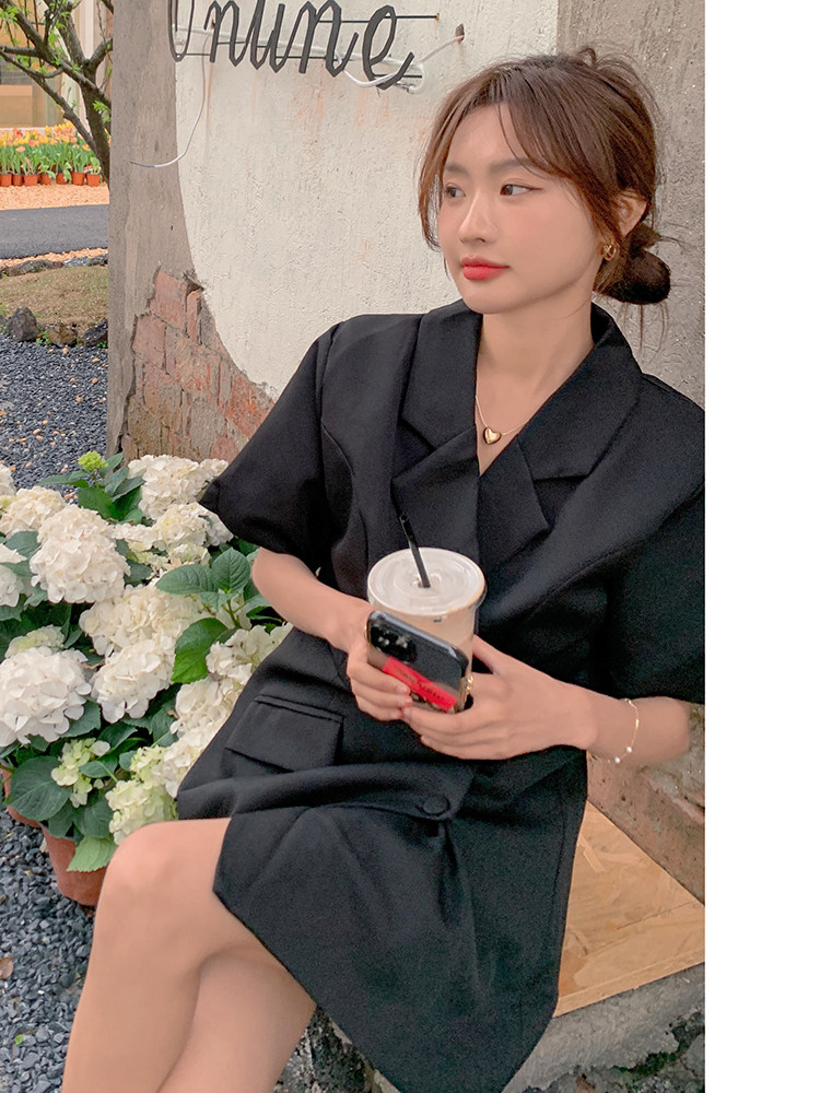 现货夏季减龄短袖西装外套连衣裙185-MY8872-P100-K148,女装连衣裙,浙宝185