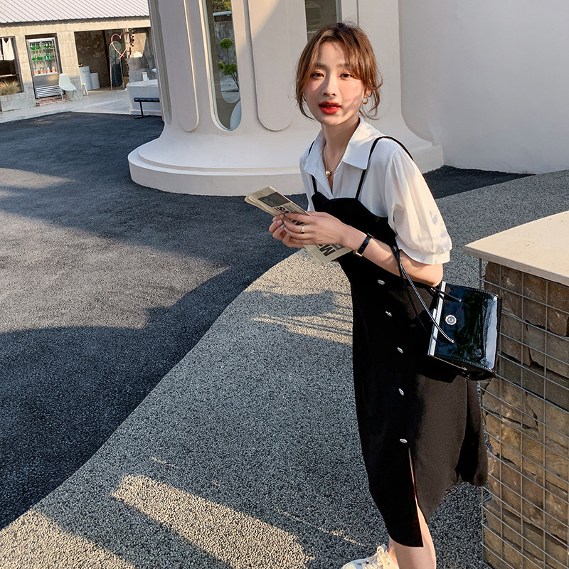 现货黑白不褪色减龄连衣裙女185-MY8886-P95-K148,女装连衣裙,浙宝185