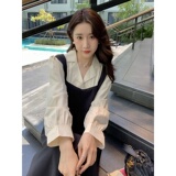 现货2023年春秋新款巨减龄假两件连衣裙185-8508，女装连衣裙，浙宝185