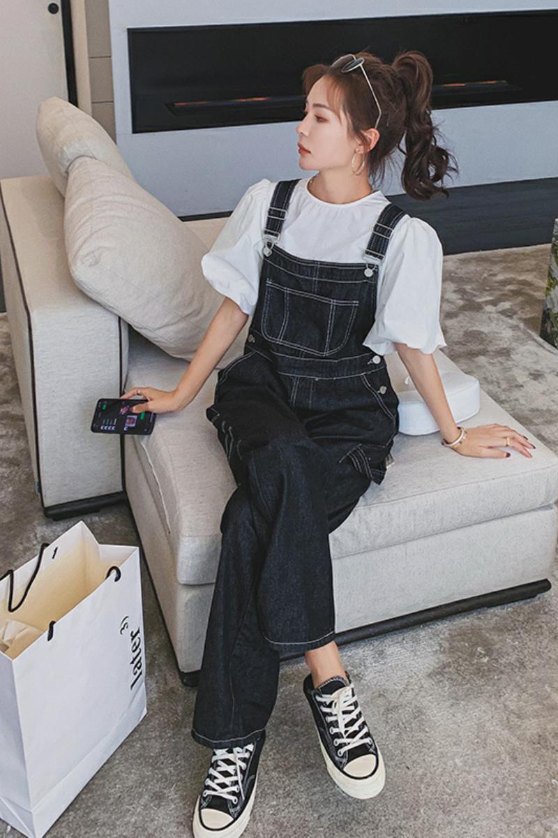 现货明线牛仔背带裤高腰显瘦连体裤女185-MY8020,女装牛仔裤,浙宝185