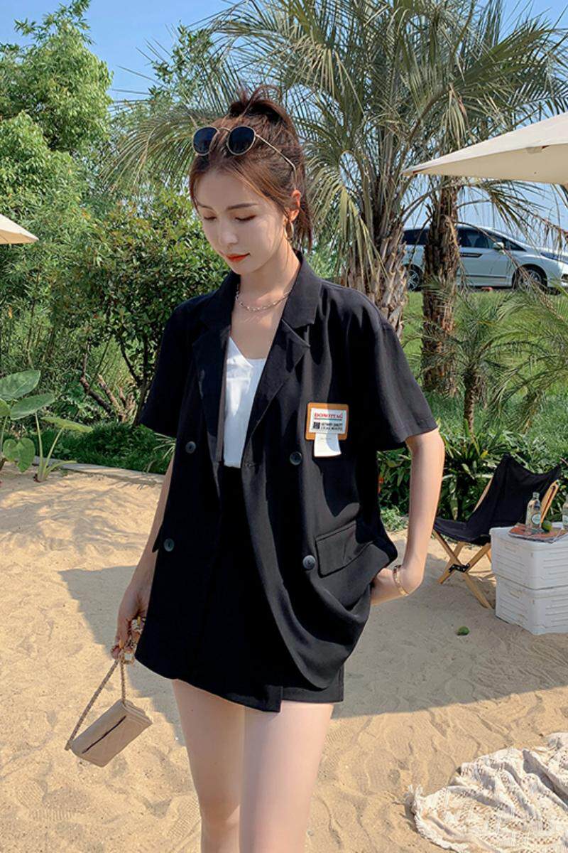 现货新款休闲西装套装女短袖短裤夏装西服317-MY8029-P115-K178,女装西装,浙宝185
