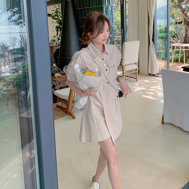 现货夏装新款衬衫领连衣裙317-MY8876-P95-K148,女装连衣裙,浙宝185