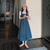 现货水洗牛仔背带裙夏装夏款夏天185-8533-P95-K148，女装连衣裙，浙宝185