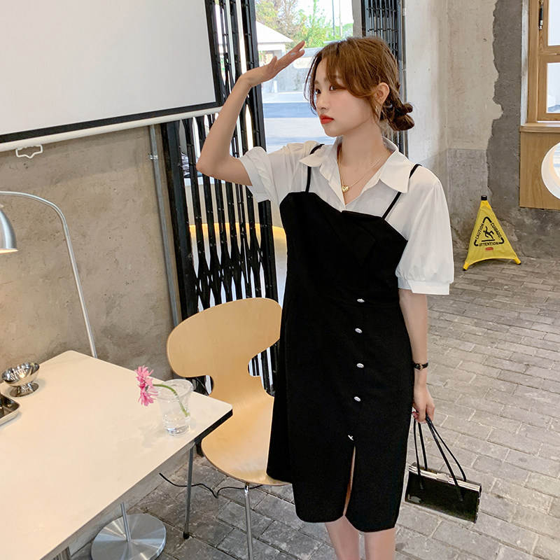 现货黑白不褪色减龄连衣裙女185-MY8886-P95-K148,女装连衣裙,浙宝185