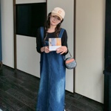 现货牛仔水洗春夏秋减龄背带裙185-8553-P95-K148，女装连衣裙，浙宝185