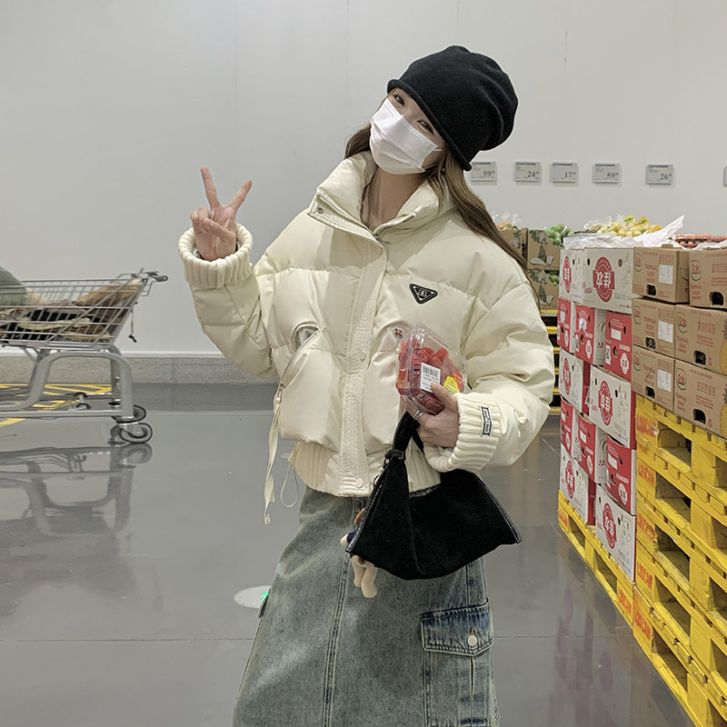 短款过膝加厚宽松2024年皮衣白鸭绒羽绒服901,女装羽绒服,浙宝185