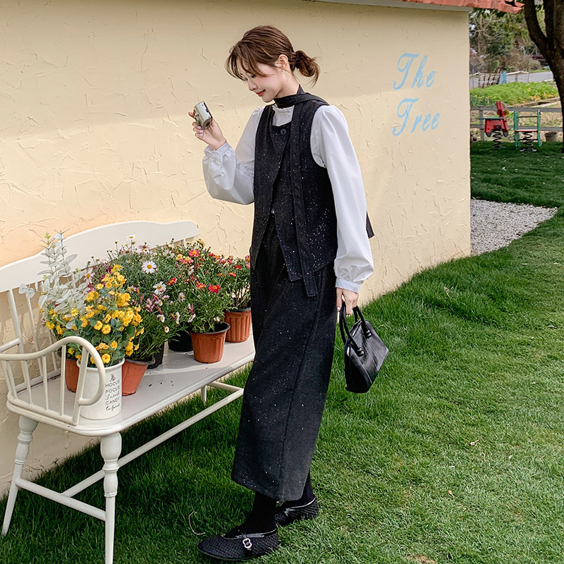 韩系穿搭一整套女2025春季新款高级感气质马甲衬衫阔腿长裤三件套,女装套装/套裙,浙宝185