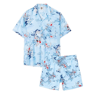 surfcuz海边度假沙滩裤衬衫套装